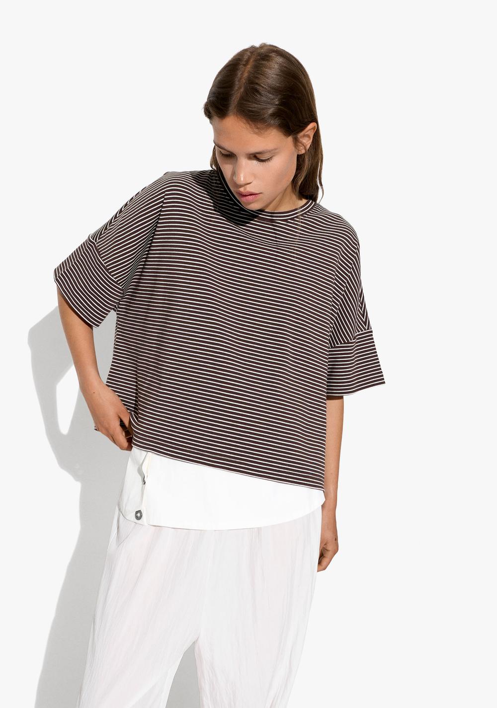 Camiseta de Algodón con Rayas Parfois 3