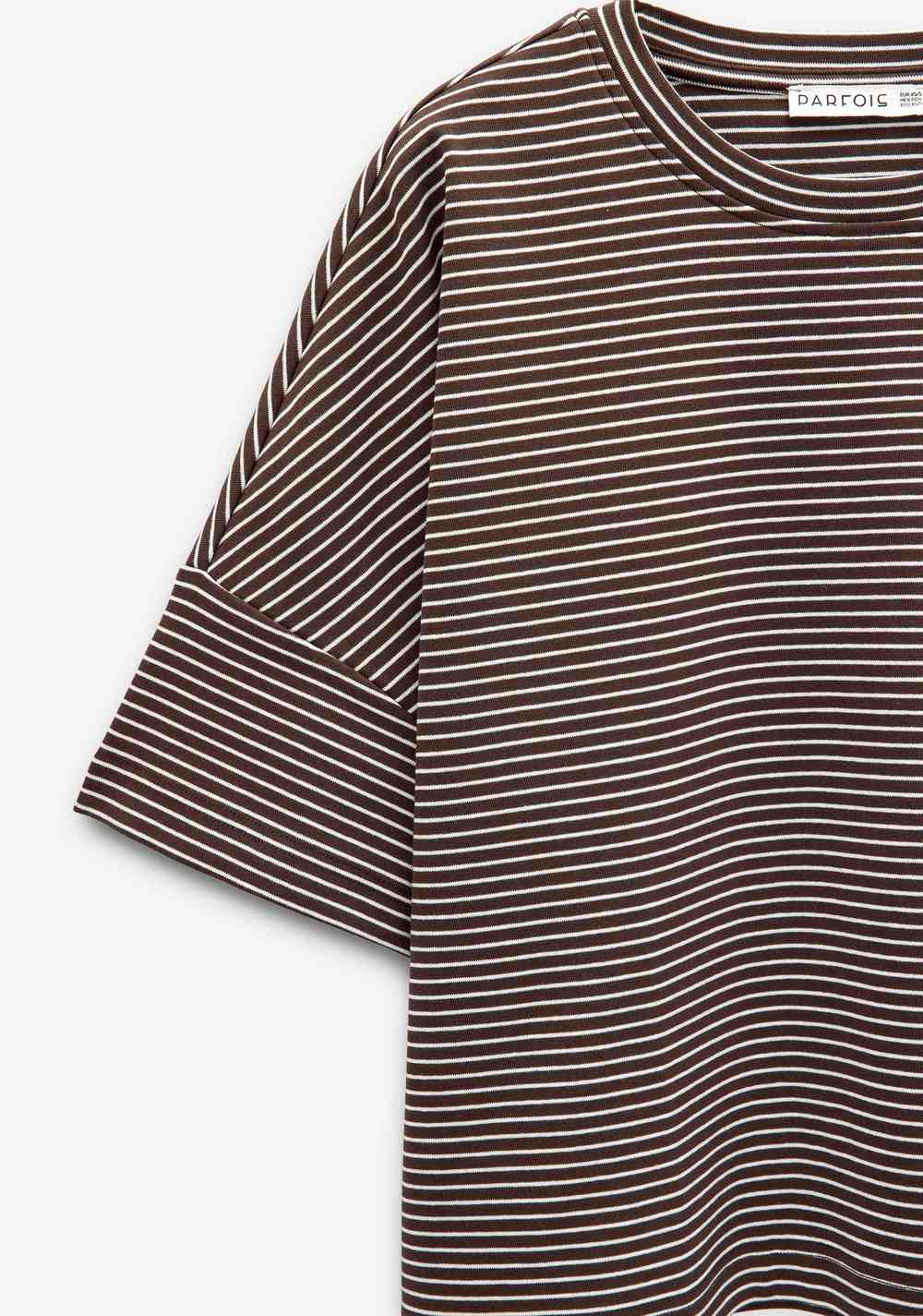 Camiseta de Algodón con Rayas Parfois 6