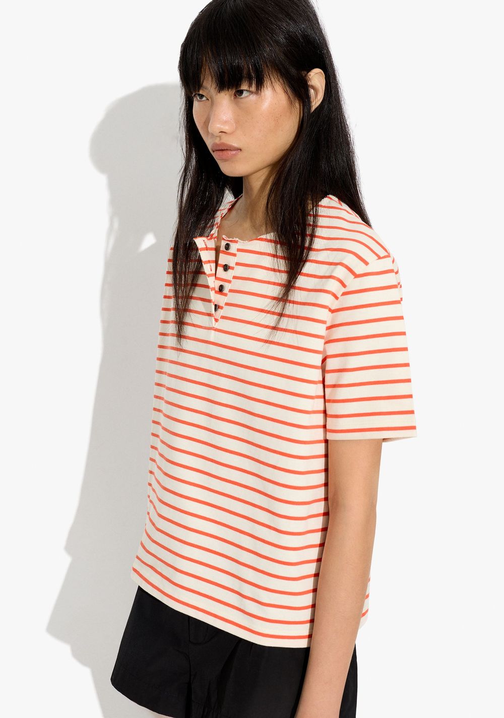 Camiseta de Algodón con Rayas Parfois 2