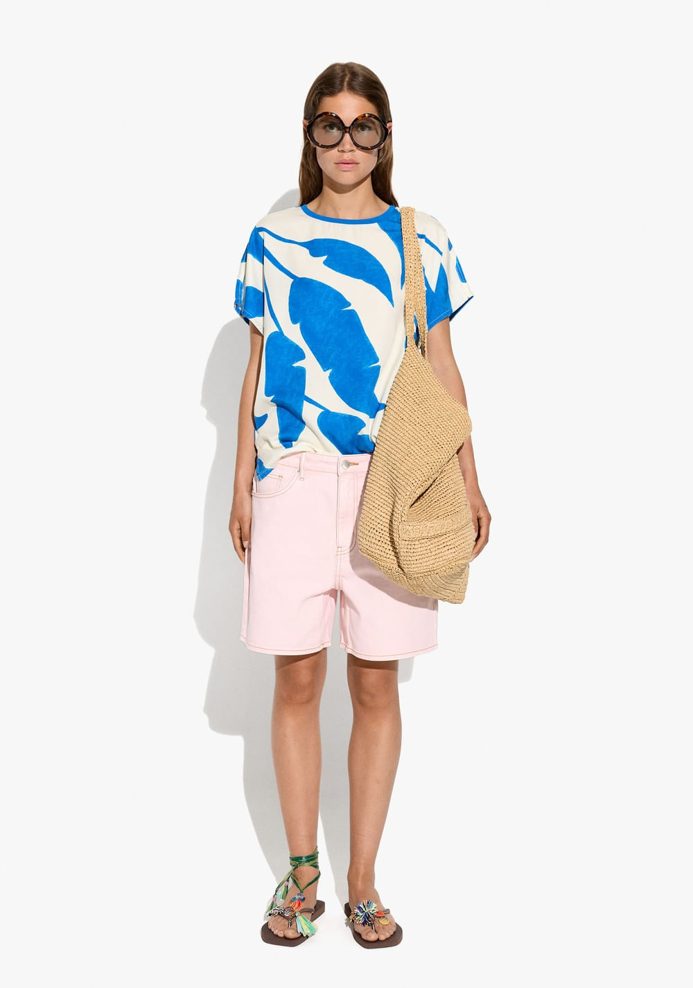 Camiseta Estampado de Hojas Parfois 4