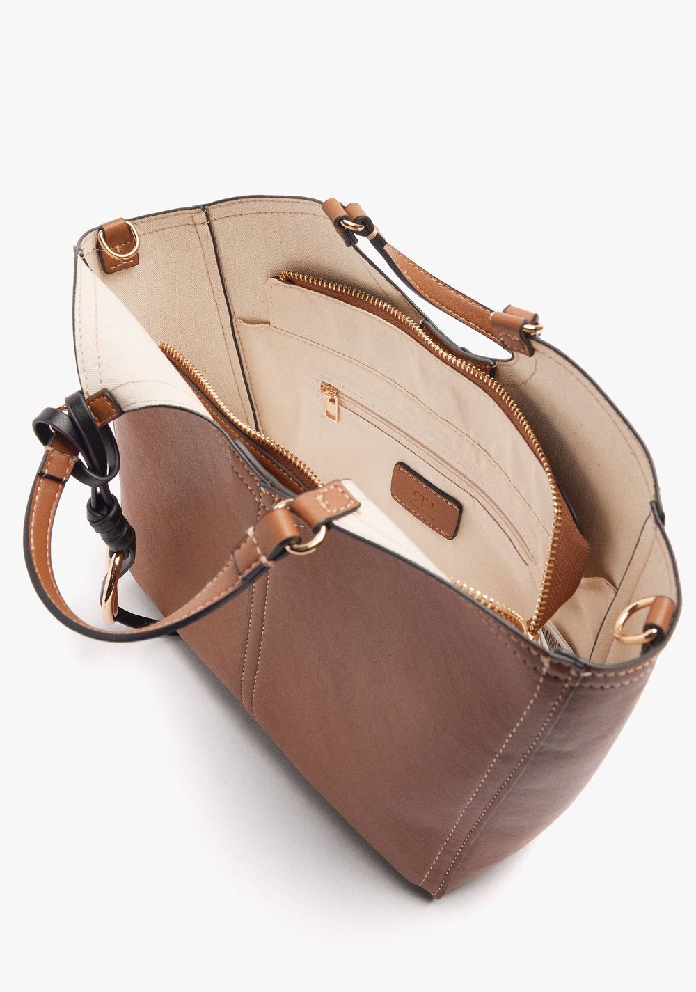 Cartera Shopper con Pespuntes M y Penduro Parfois 5