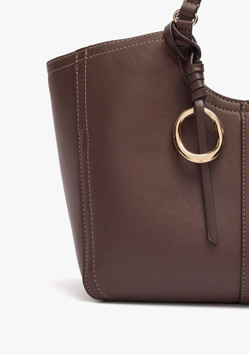 Cartera Shopper con Pespuntes M y Penduro Parfois 2