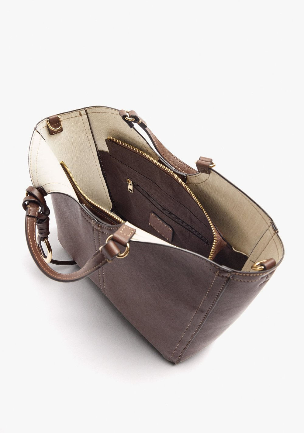 Cartera Shopper con Pespuntes M y Penduro Parfois 4