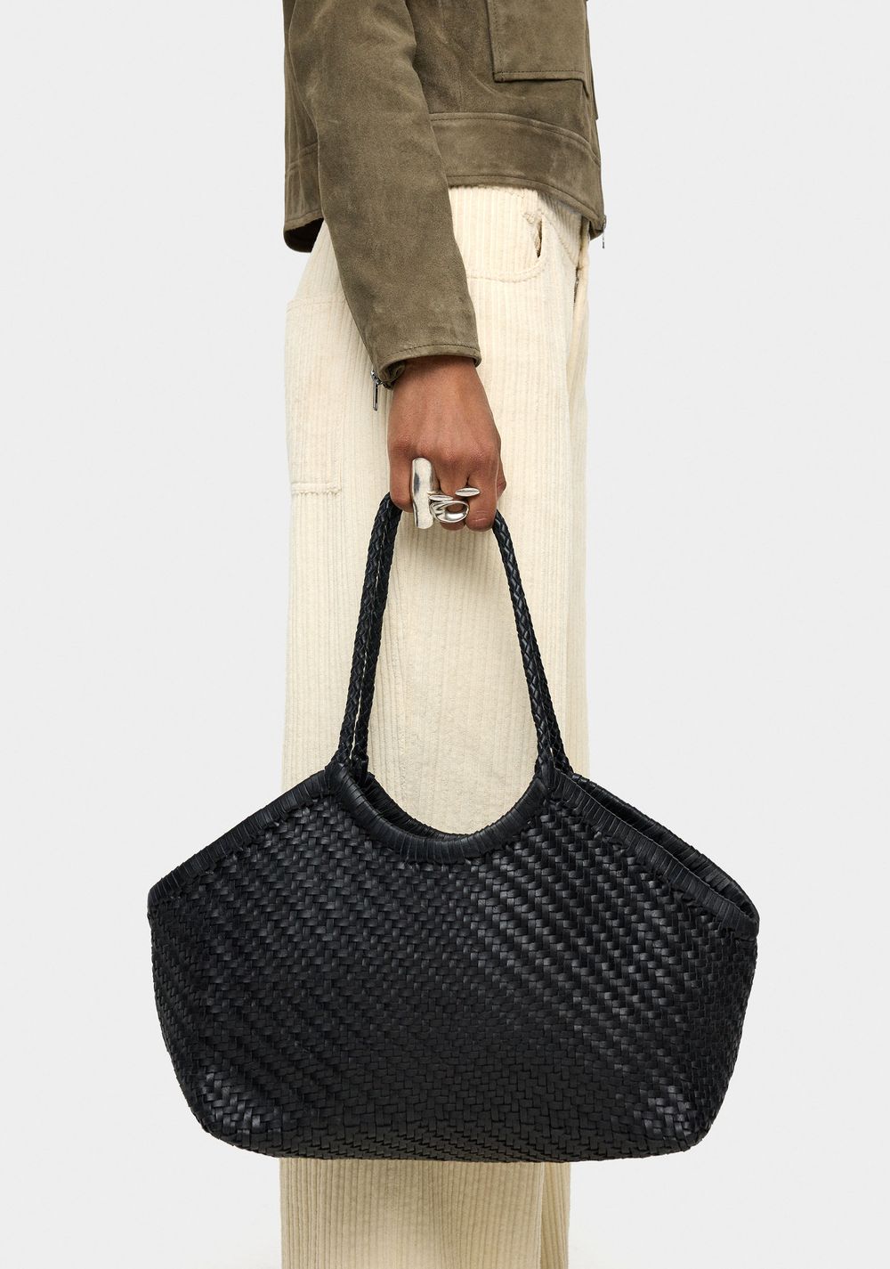 Cartera Shopper de Piel Trenzada Parfois 7