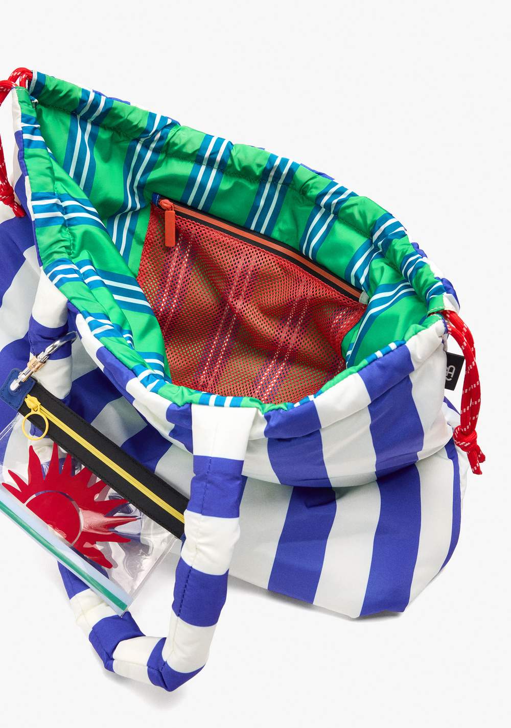 Cartera Shopper Reversible de Nylon a Rayas Parfois 7