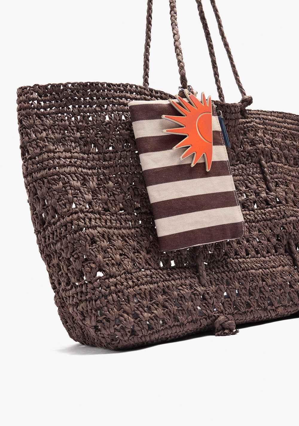 Cartera Shopper Trenzado Efecto Rafia Parfois 4