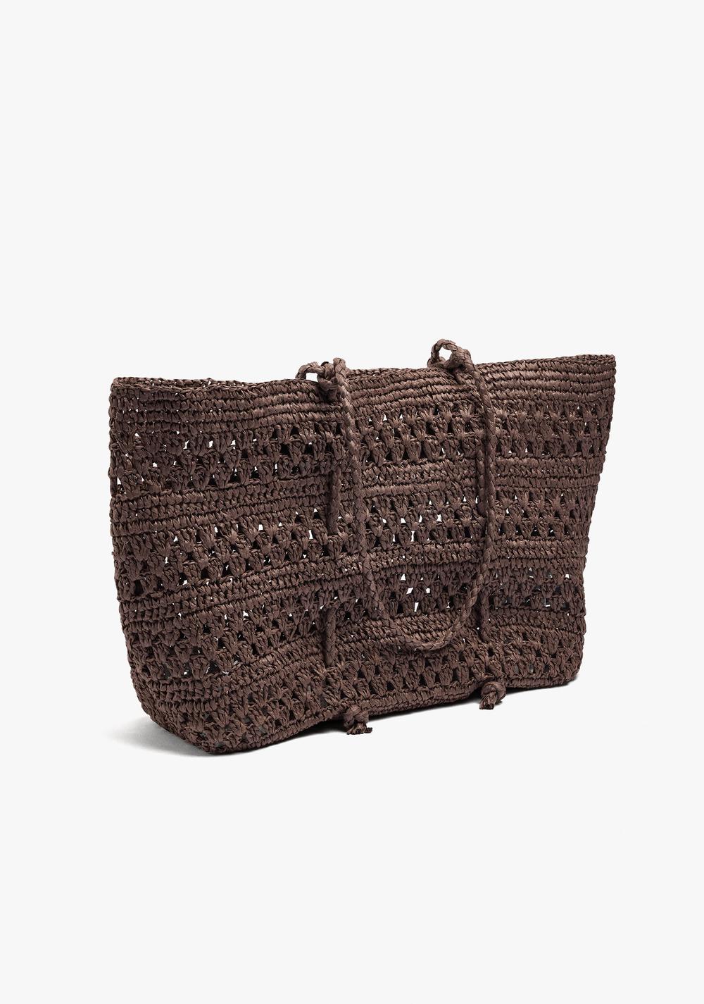 Cartera Shopper Trenzado Efecto Rafia Parfois 5