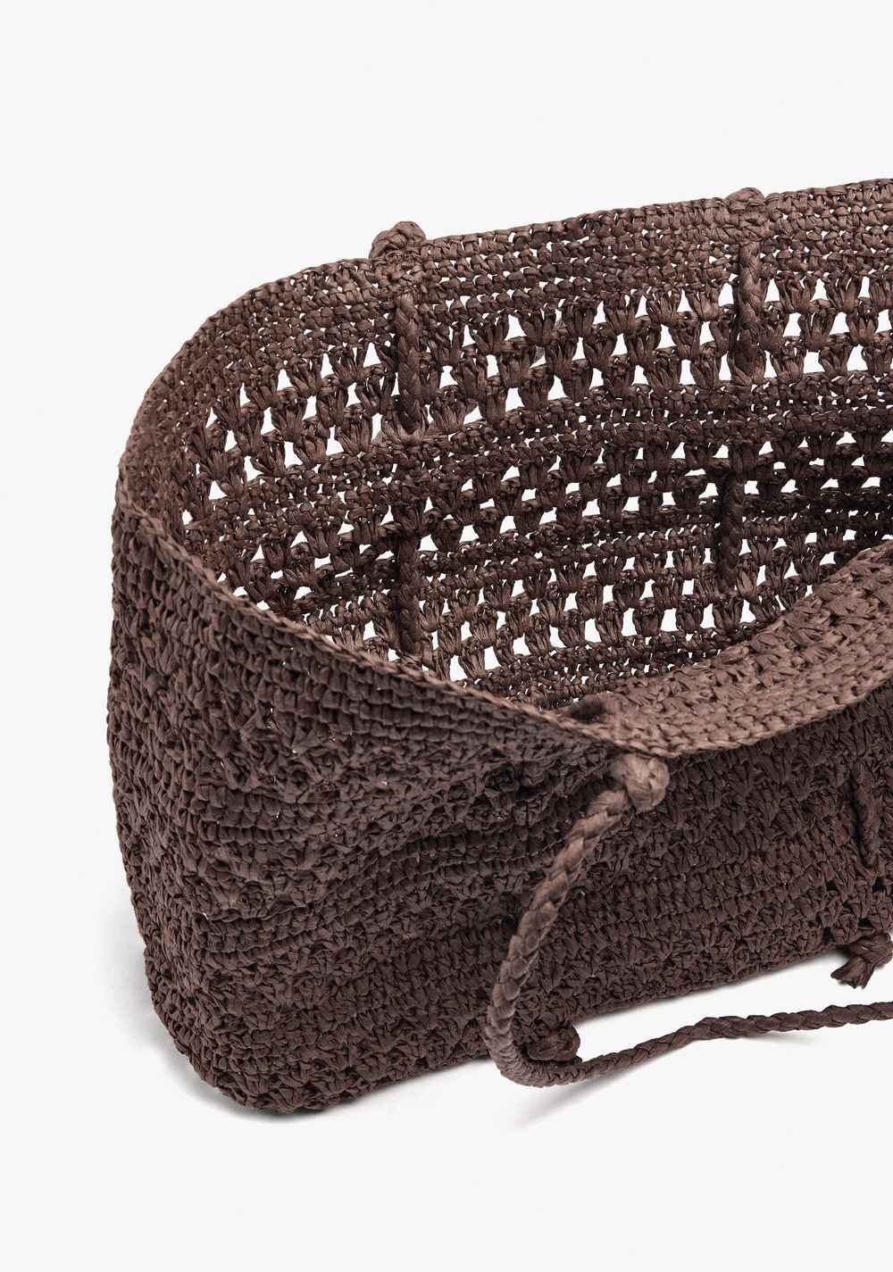 Cartera Shopper Trenzado Efecto Rafia Parfois 6
