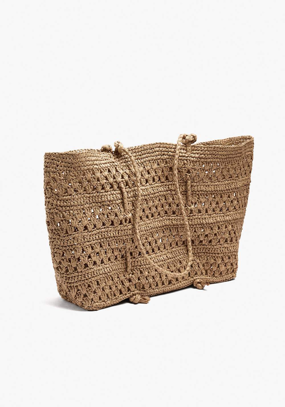 Cartera Shopper Trenzado Efecto Rafia Parfois 5
