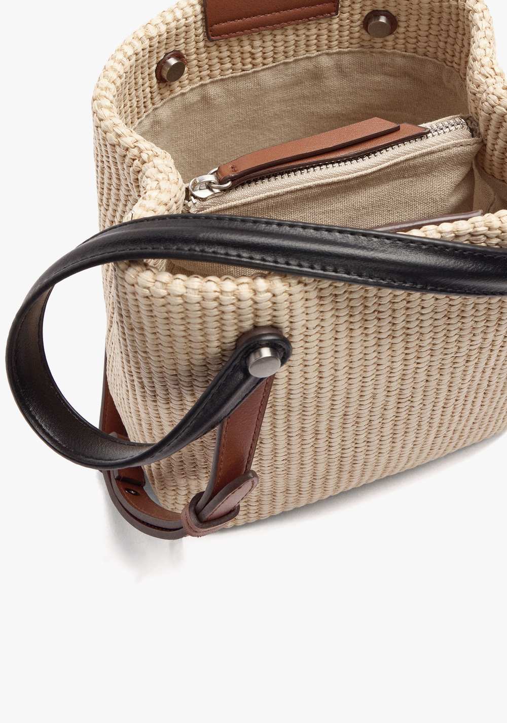 Cartera Tote Efecto Rafia con Asas Versátiles Parfois 4