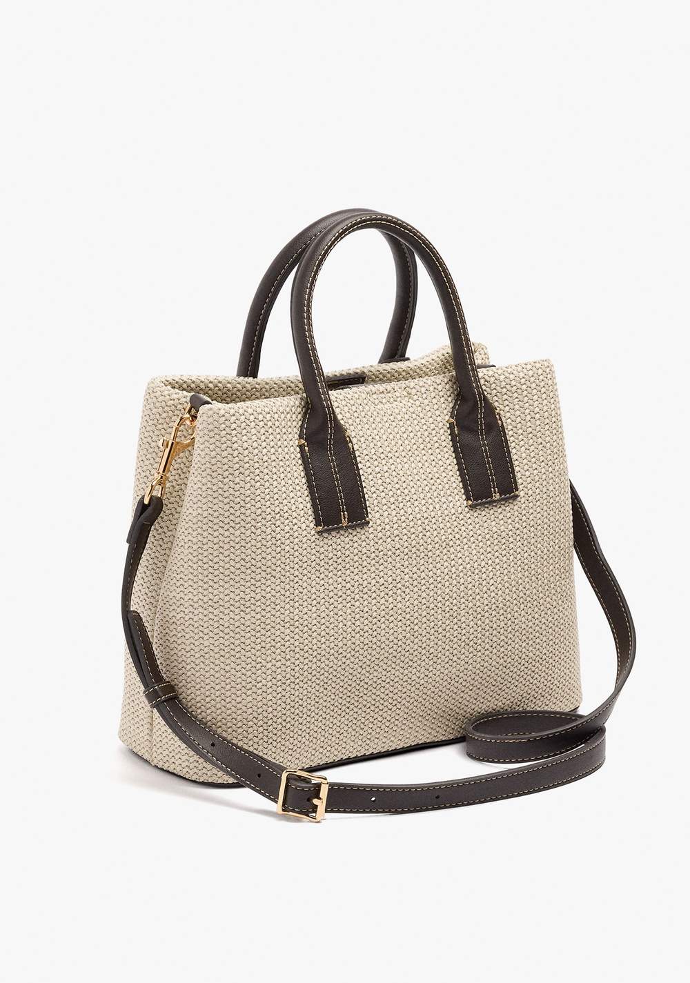 Cartera Tote Efecto Rafia con Colgante Parfois 3