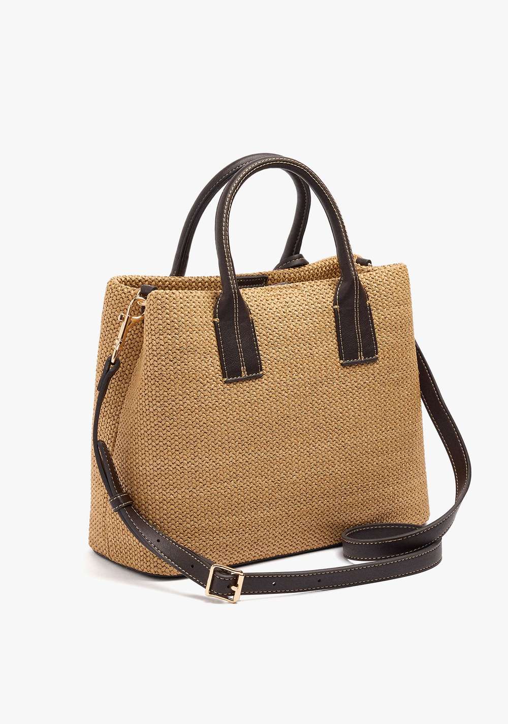 Cartera Tote Efecto Rafia con Colgante Parfois 3