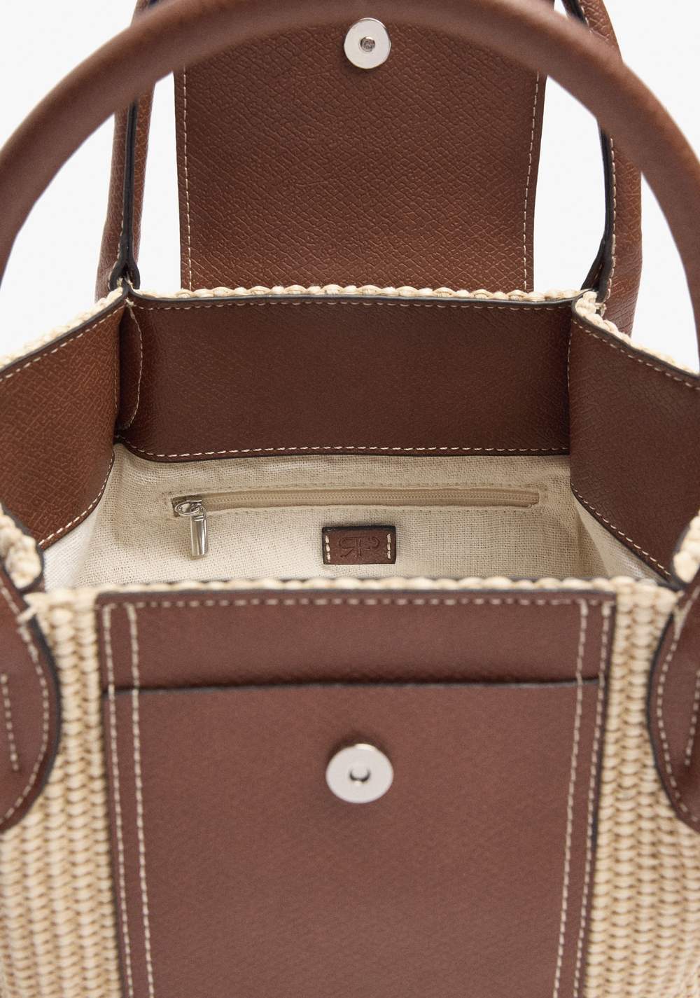 Cartera Tote Efecto Rafia con Solapa Parfois 5