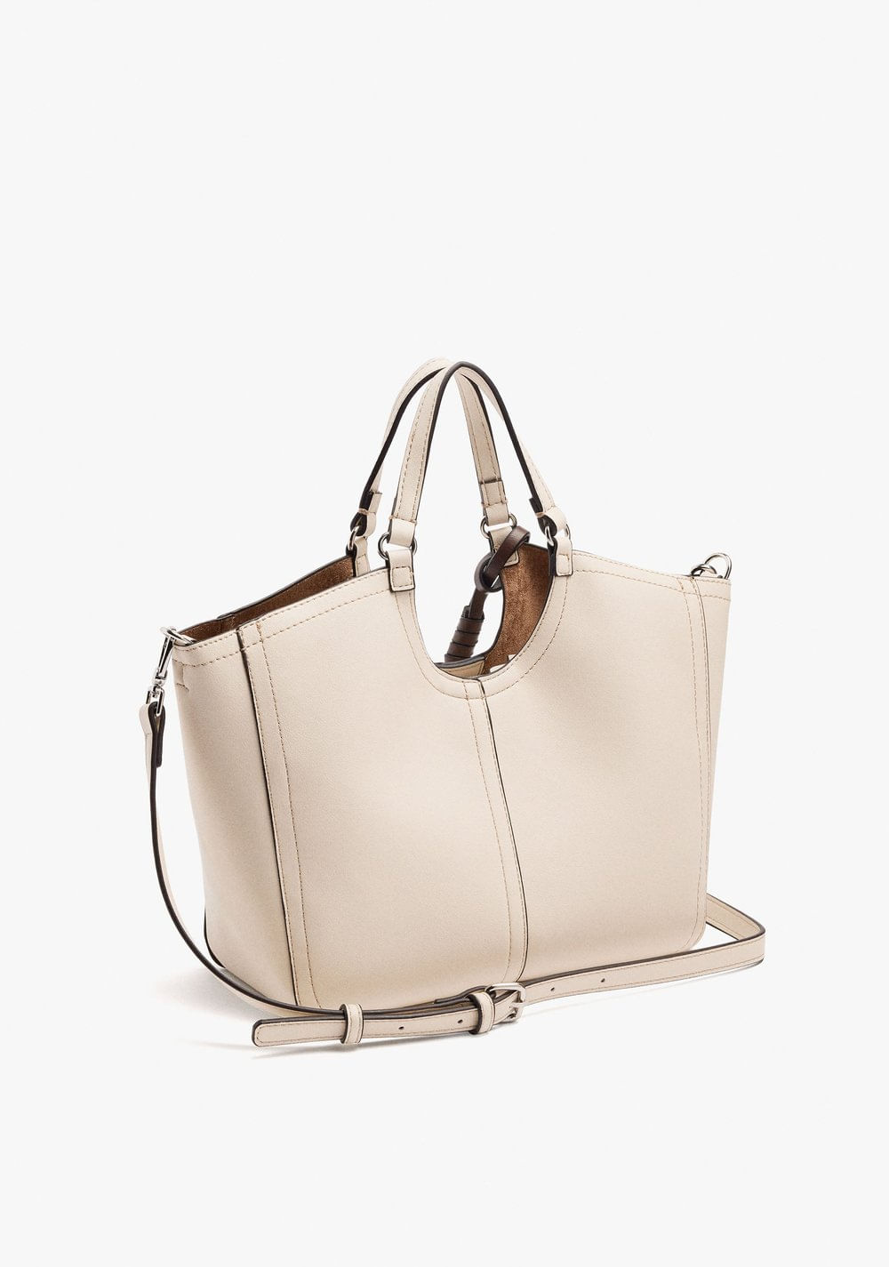 Cartera Tote Lisa con Cierre de Cremallera Parfois 4