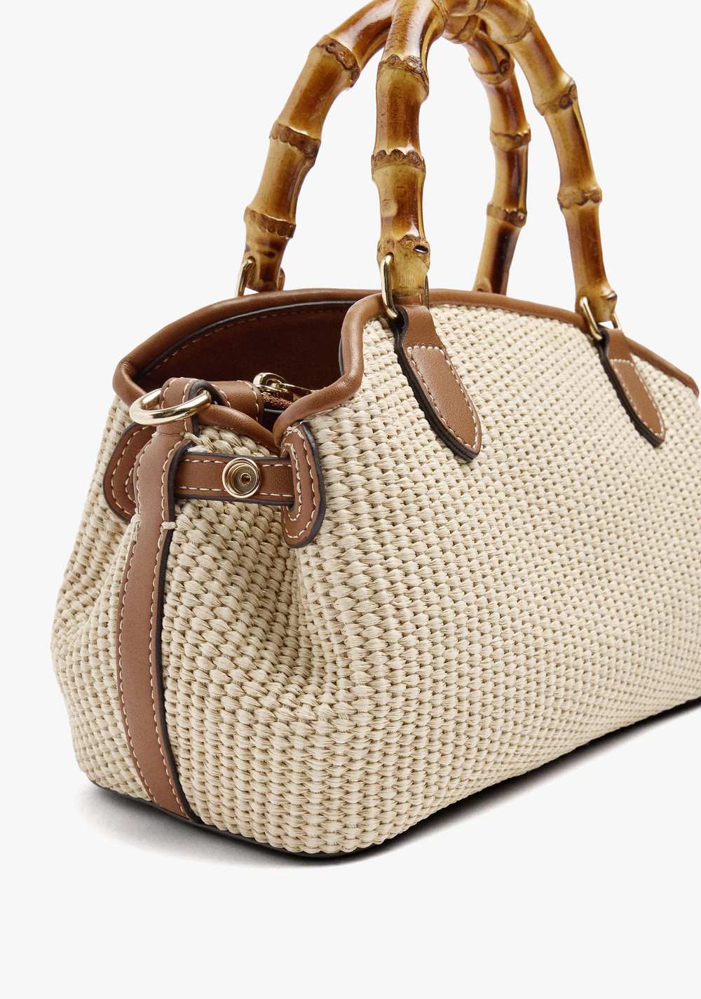 Cartera Tote Ovalado con Efecto Rafia Parfois 3