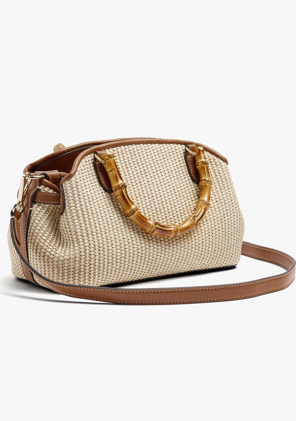 Cartera Tote Ovalado con Efecto Rafia Parfois 4