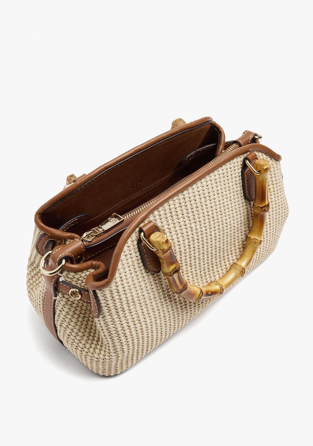 Cartera Tote Ovalado con Efecto Rafia Parfois 5