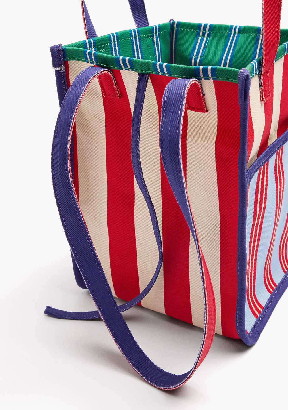 Cartera Tote Sarga Reversible a Rayas Parfois 4