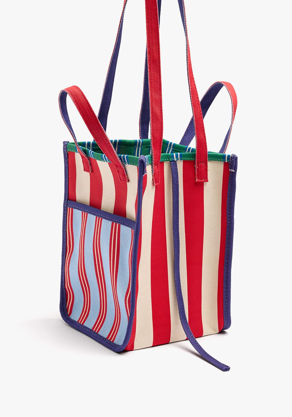 Cartera Tote Sarga Reversible a Rayas Parfois 5