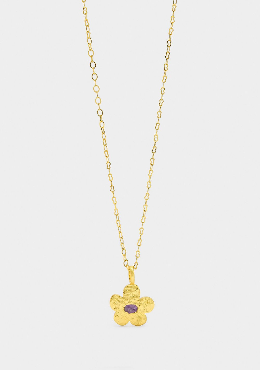 Collar Colgante Flor con Piedra - Baño de Oro 18k Parfois 3