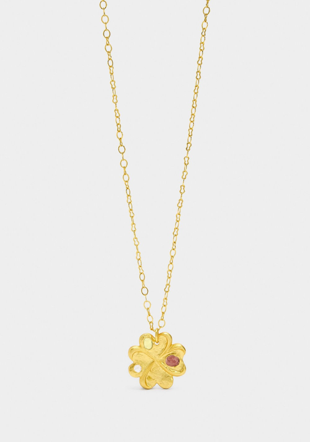 Collar Colgante Trébol con Piedras - Baño de Oro 18k Parfois 3