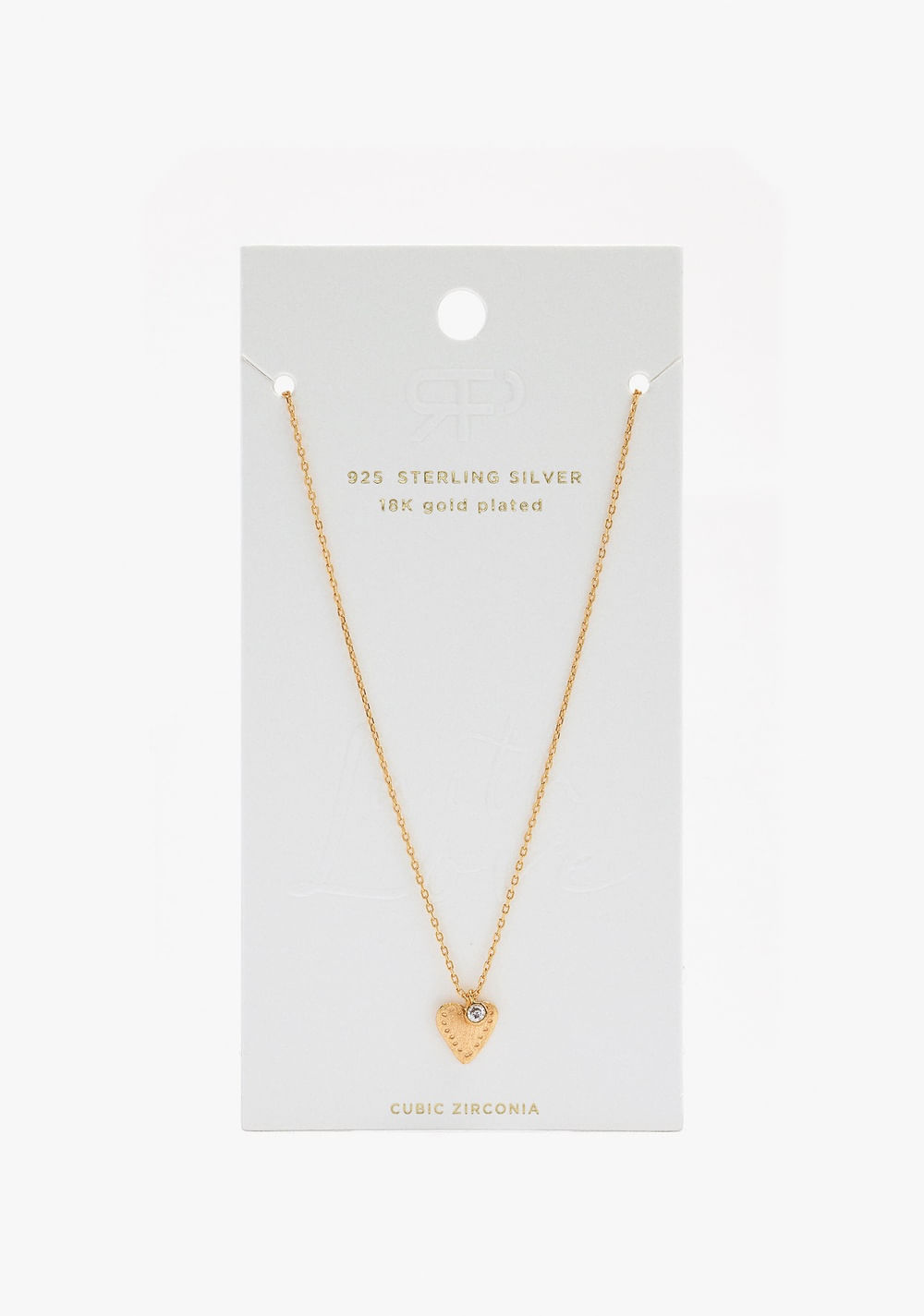 Collar Corazón con Zircónia Baño de Oro 18k Parfois 4