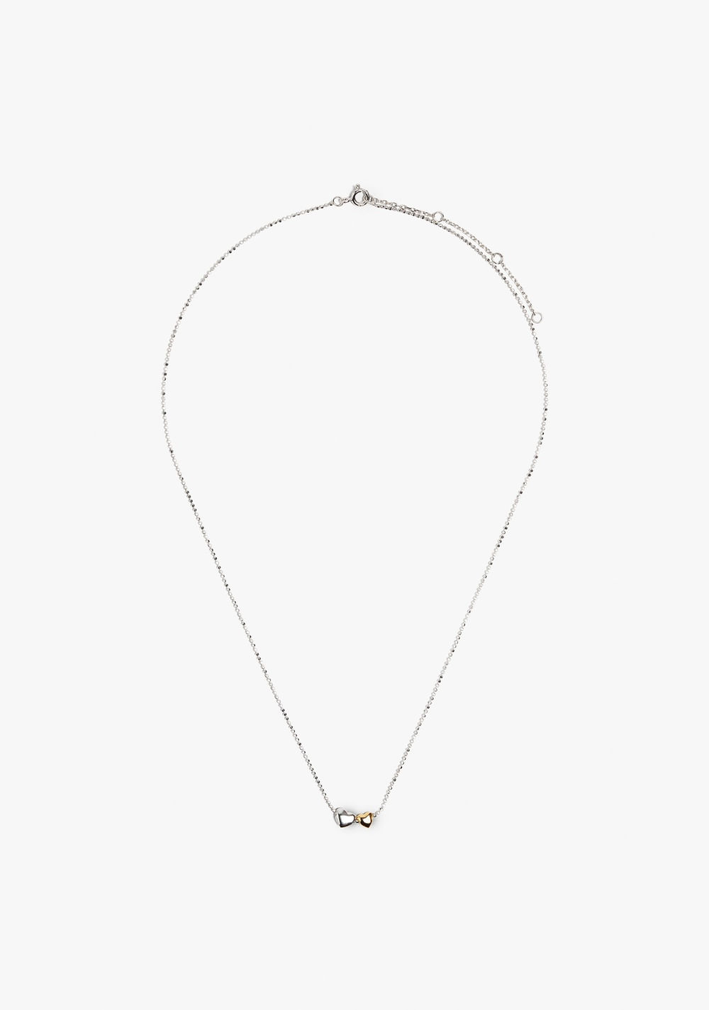 Collar con Corazones Bicolor Baño de Oro 18k Parfois Imagen Principal