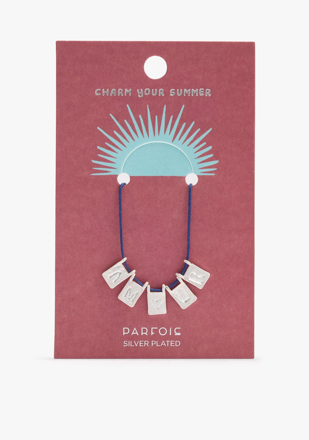 Collar de Cordón con Charm Baño de Plata Parfois 4