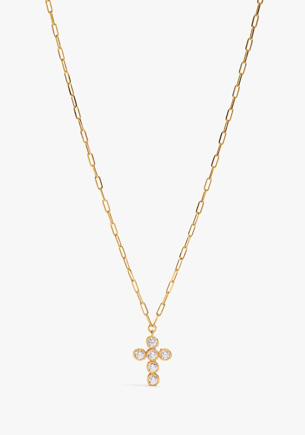 Collar Cruz con Circonitas Baño de Oro 18k Parfois 2