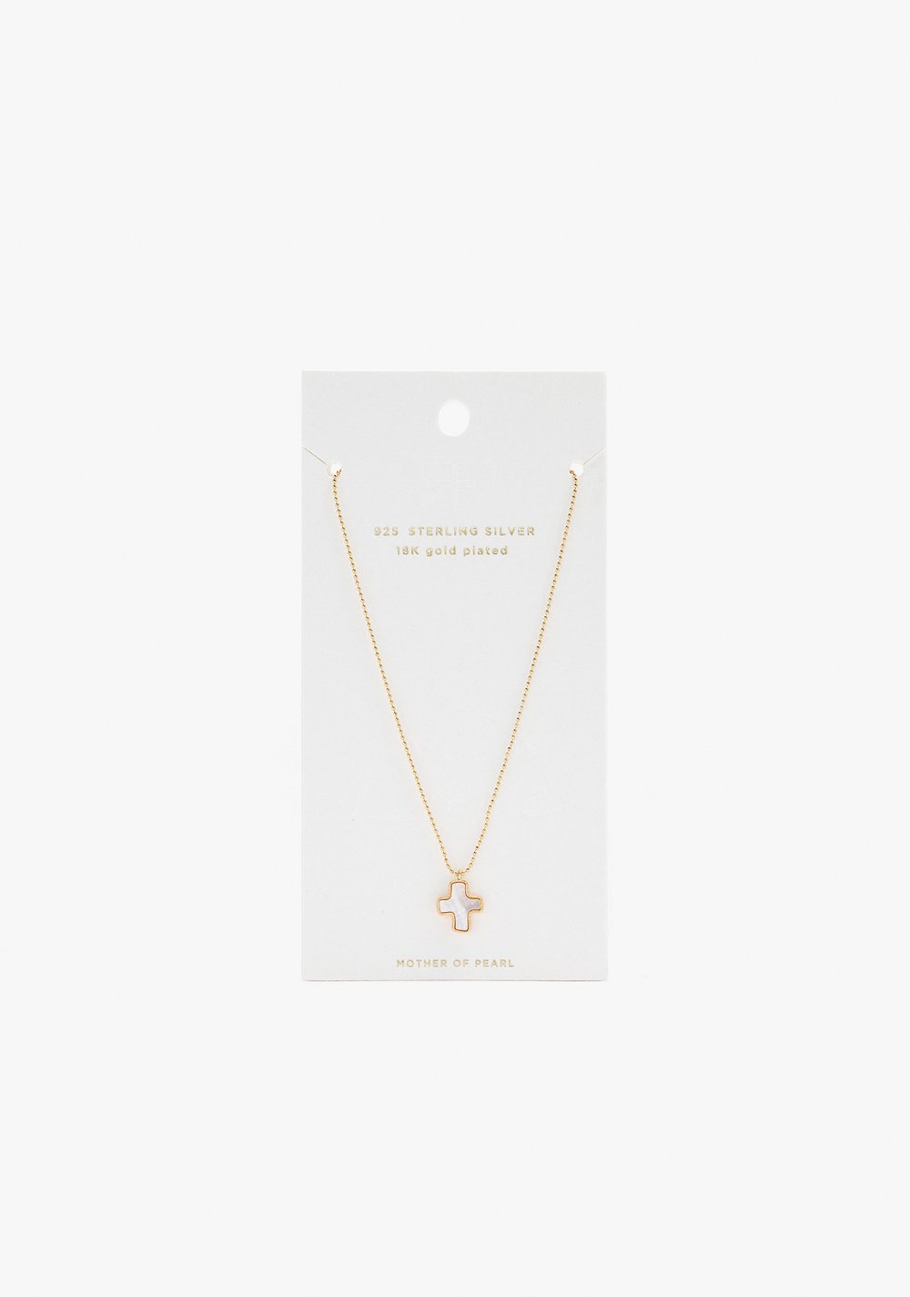 Collar con Cruz Perla Baño de Oro 18k Parfois 5