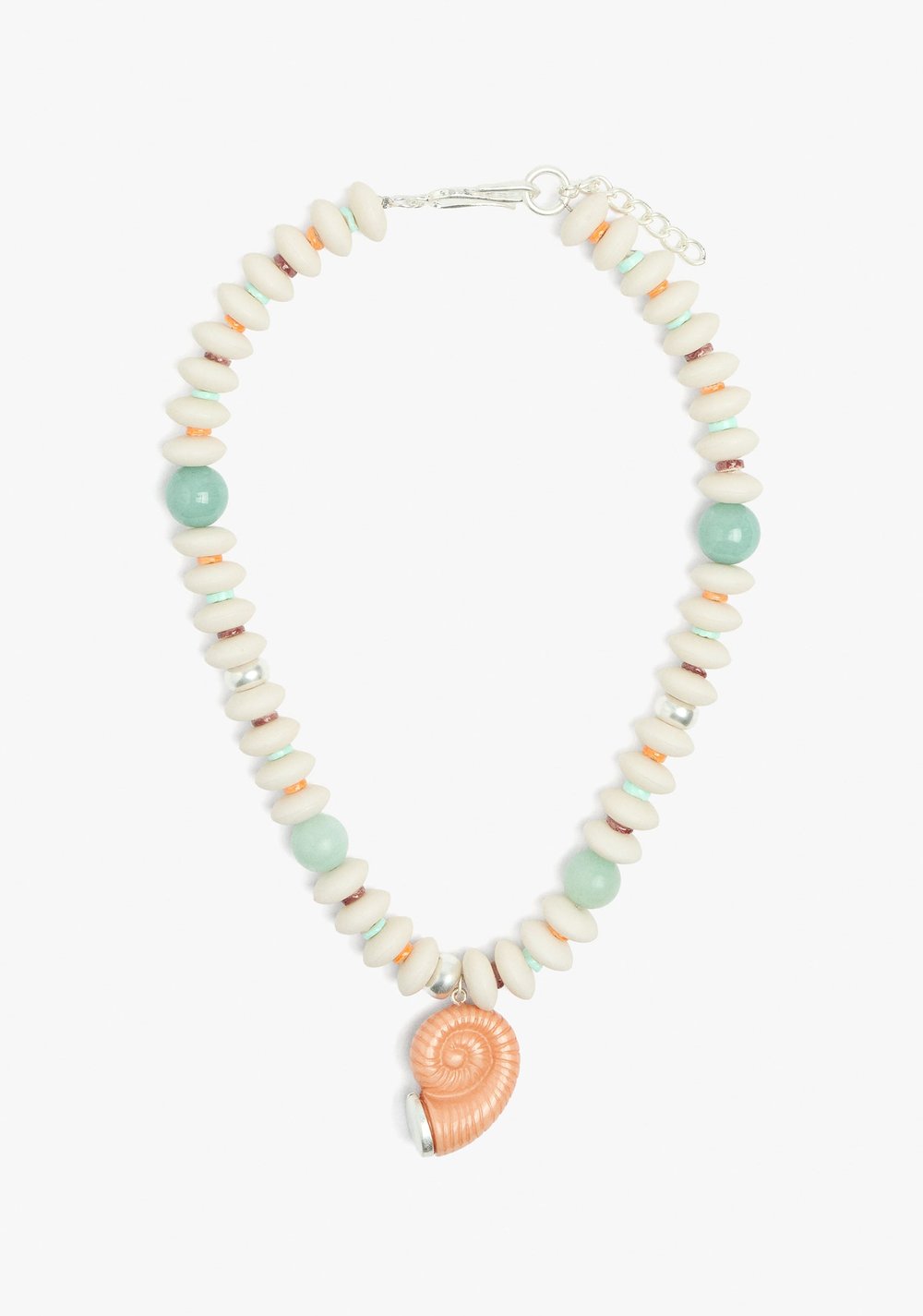 Collar Cuentas de Conchas Colgante Caracol Espiral Parfois Imagen Principal