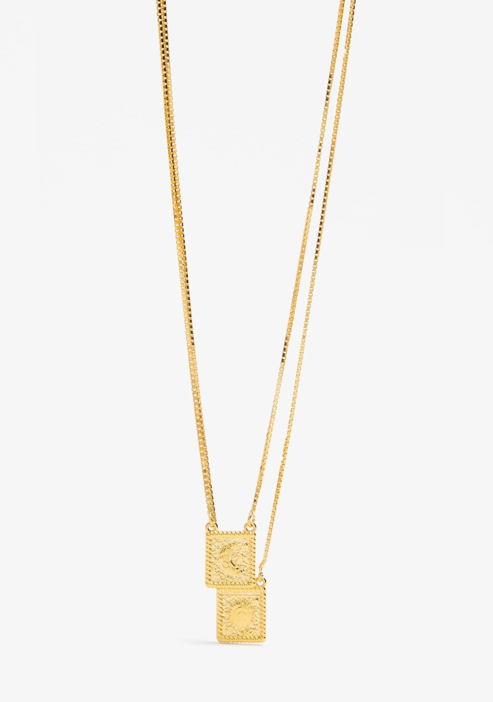 Collar Doble con Colgantes - Plata 925 Baño de Oro 18k Parfois 3
