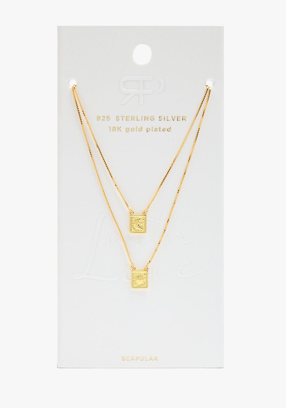 Collar Doble con Colgantes - Plata 925 Baño de Oro 18k Parfois 5