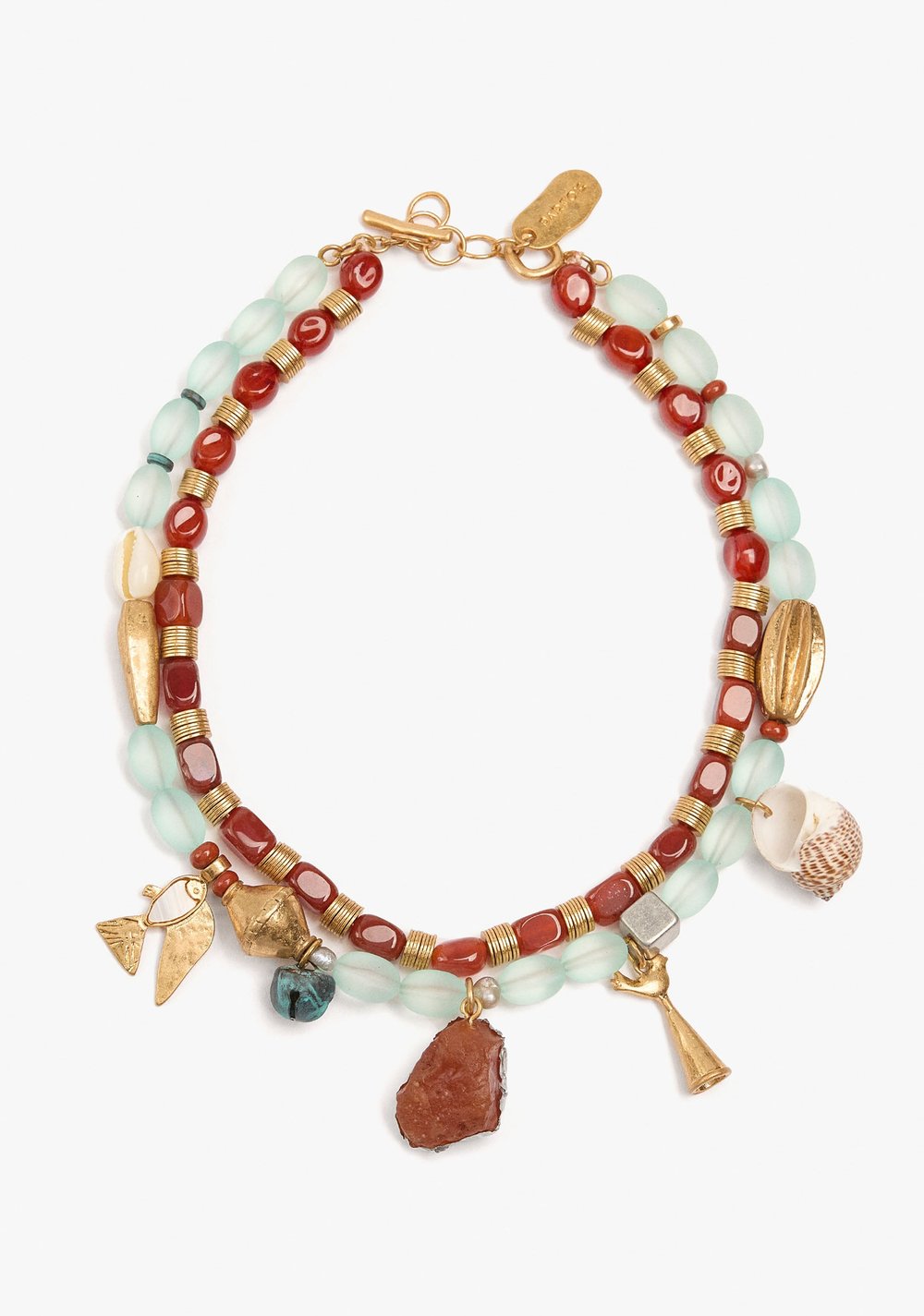 Collar Doble con Cuentas y Conchas Parfois