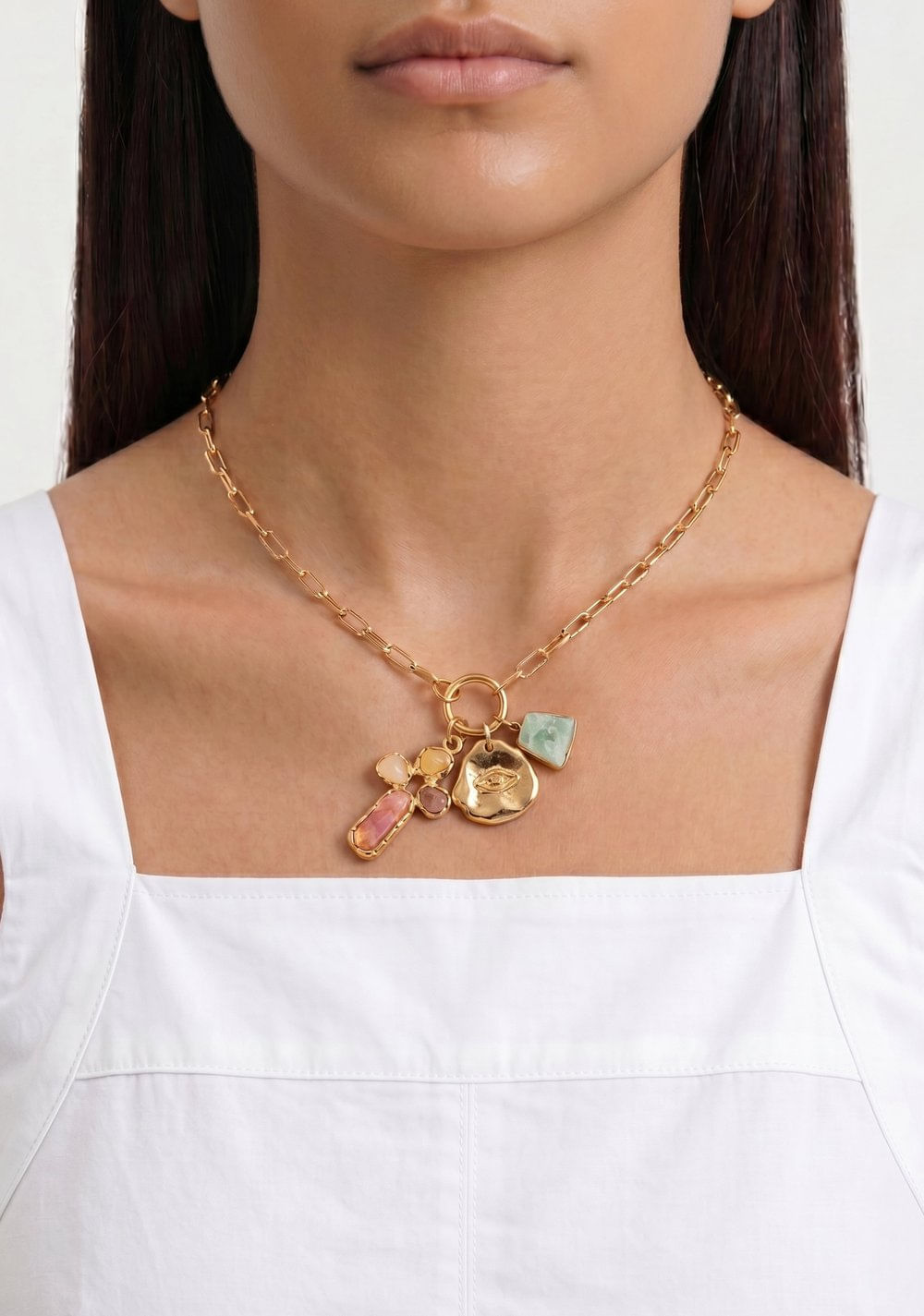 Collar de Eslabones con Zarcillos Piedra y Resina Parfois 2