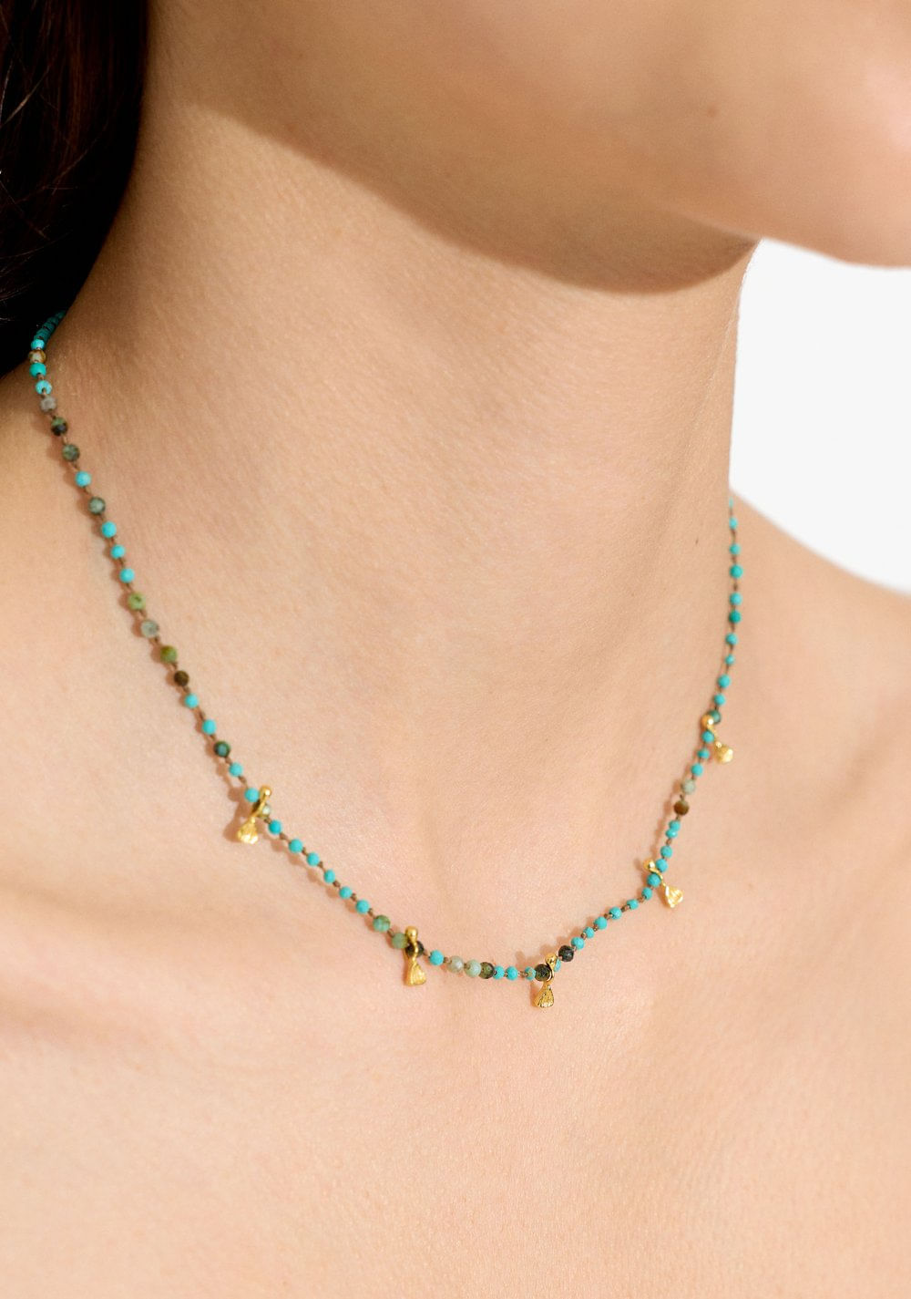 Collar con Piedras Baño de Oro 18k Parfois 2