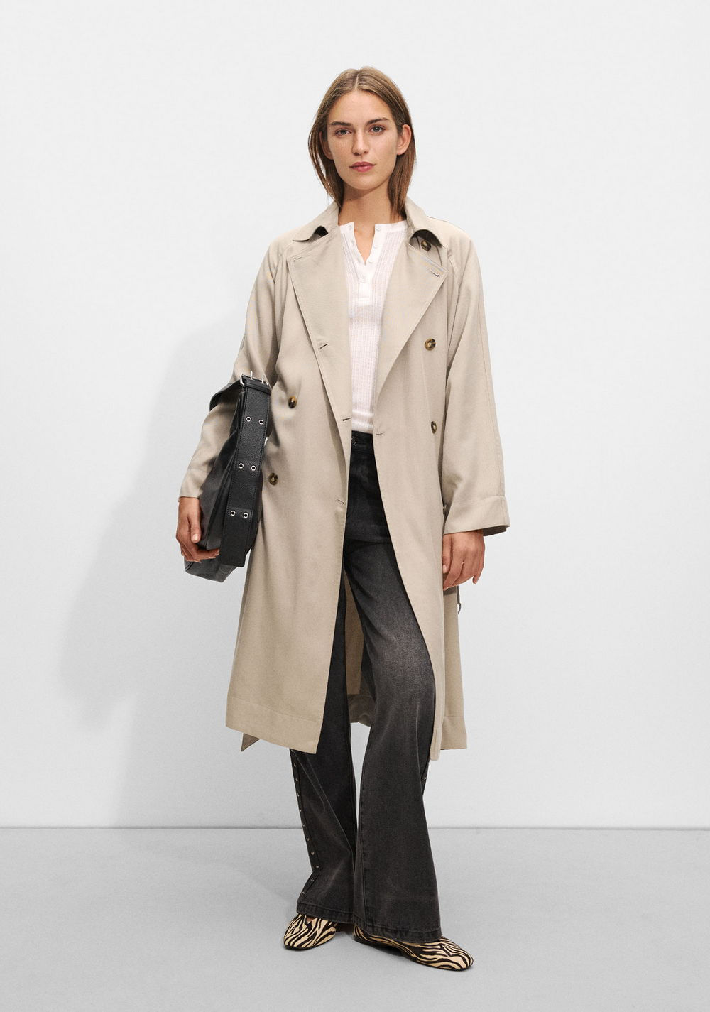 Gabardina Larga con Bolsillos Parfois Imagen Principal