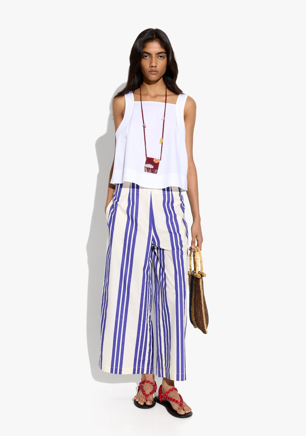 Pantalón con Cintura Elástica a Rayas Parfois 3