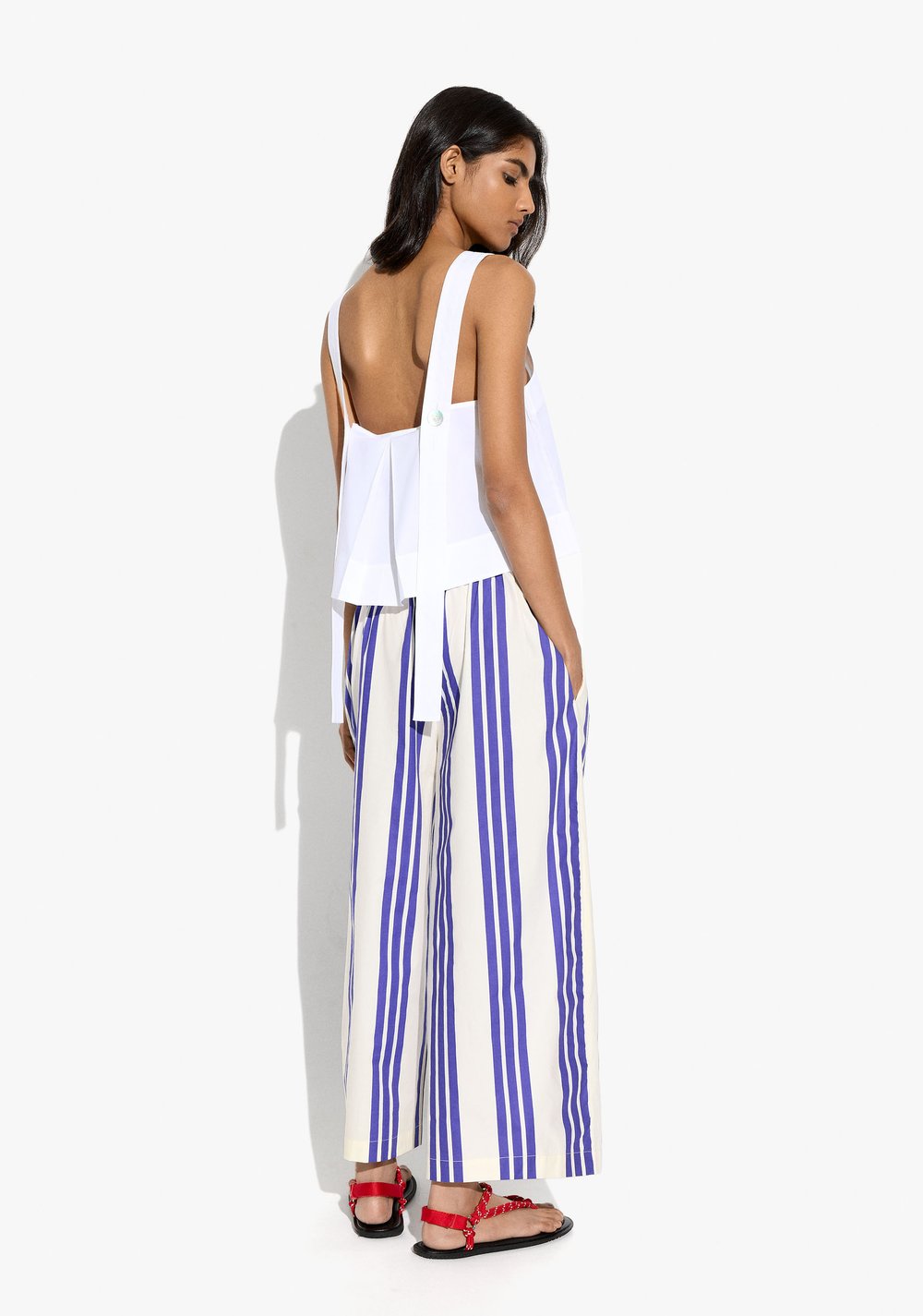 Pantalón con Cintura Elástica a Rayas Parfois 4