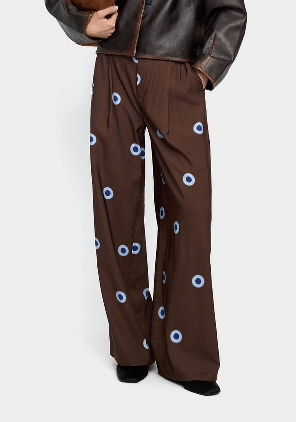 Pantalón Fluido Estampado de Círculos Parfois Imagen Principal