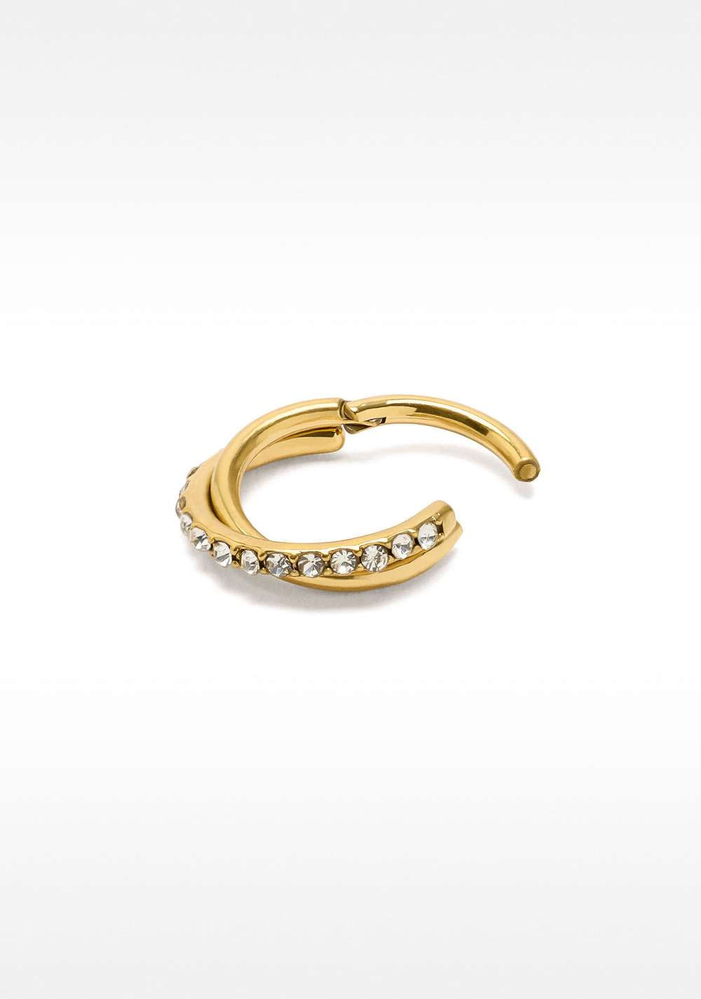 Piercing de Oreja de Efecto Doble con Cristales – Acero Inoxidable Parfois 2