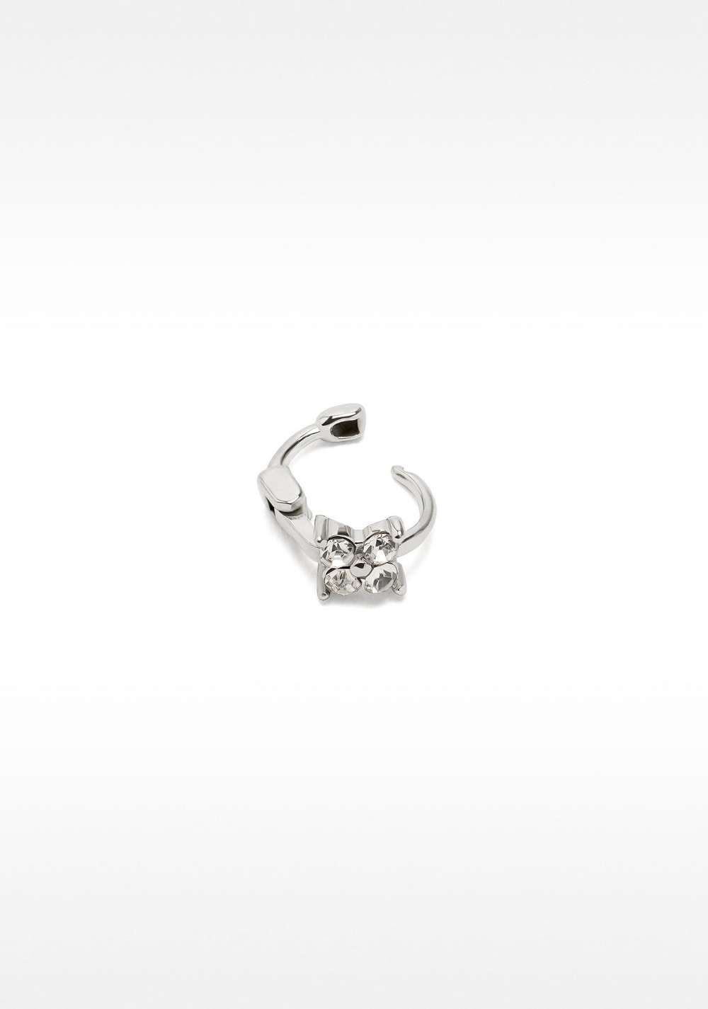Piercing de Oreja con Flor y Cristales – Acero Inoxidable Parfois 2