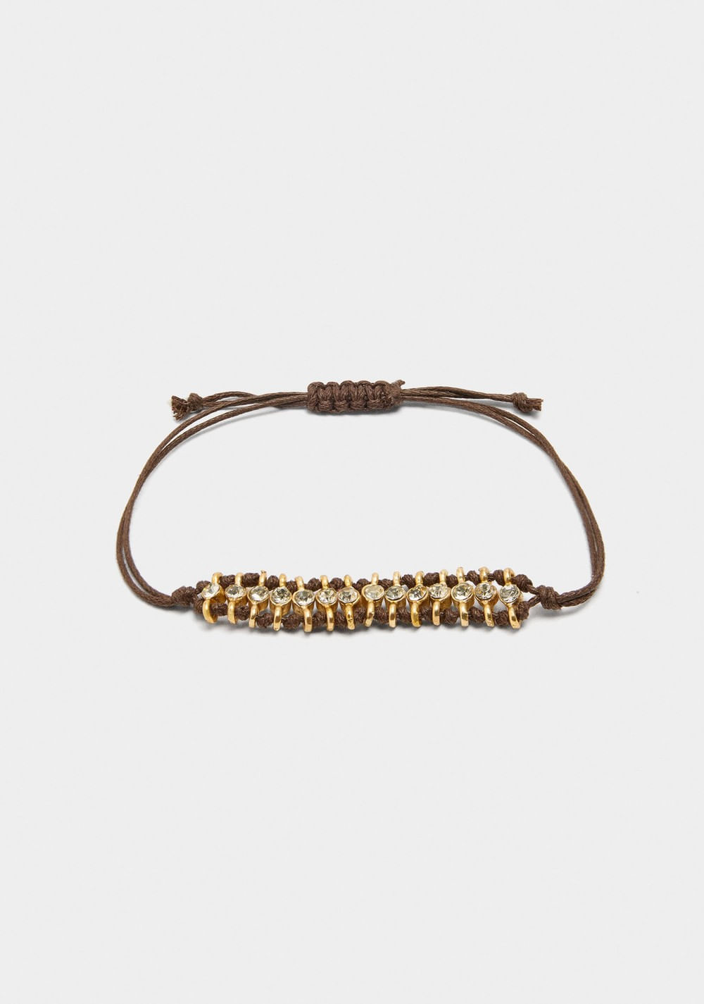 Pulsera Ajustable con Cordón de Piel y Cristales Parfois Imagen Principal