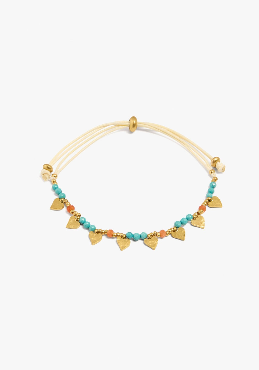 Pulsera Ajustable con Piedras y Corazones Parfois Imagen Principal