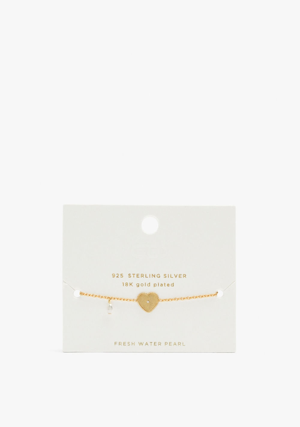 Pulsera Corazón Zircónia y Perla Baño de Oro 18k Parfois 4
