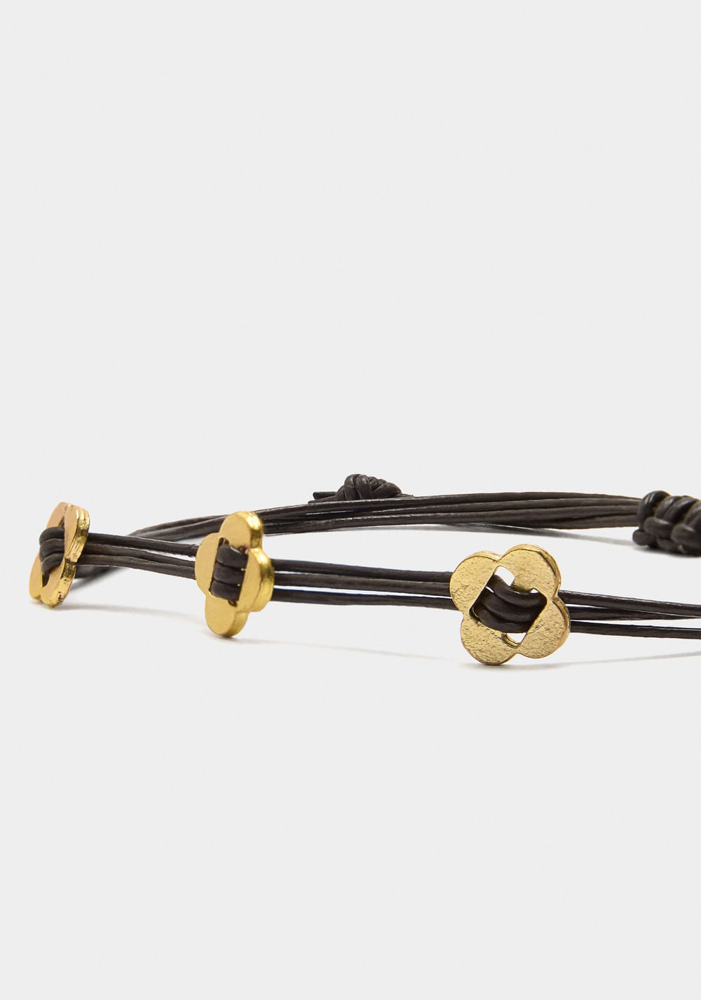 Pulsera Cordón de Piel Charms Flores Parfois 2