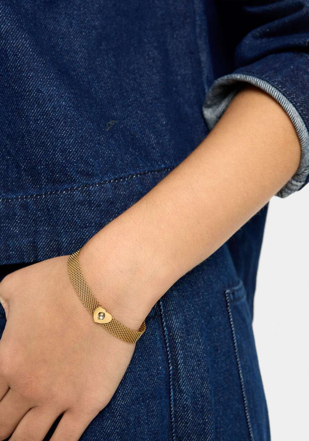 Pulsera Malla Metálica con Corazón Parfois 2