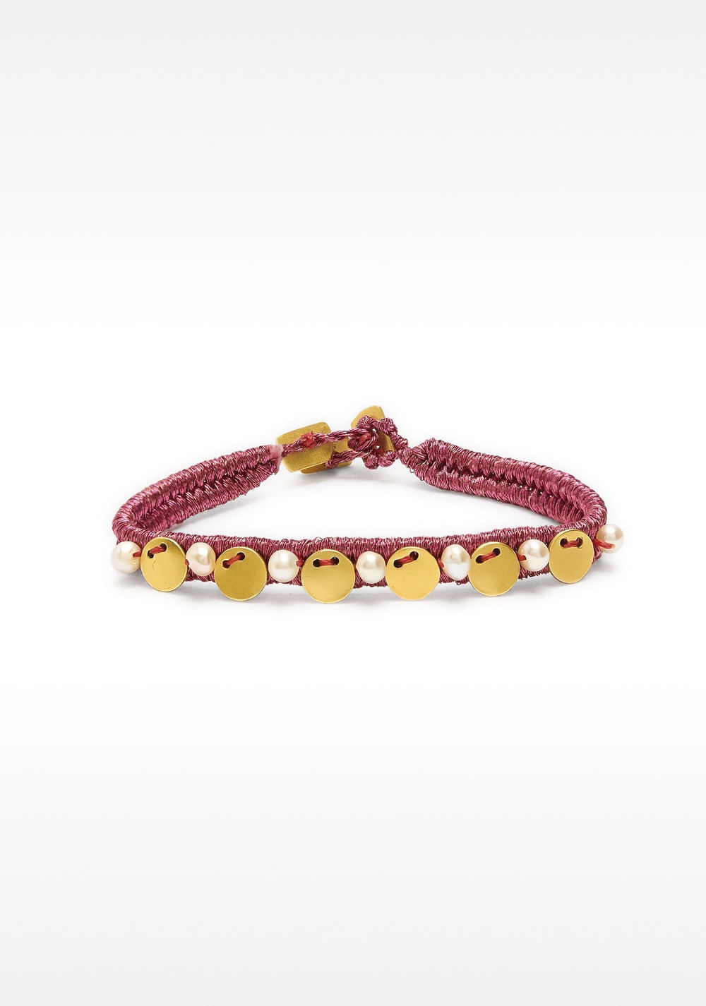 Pulsera con Medallas y Perlas de Agua Dulce Parfois