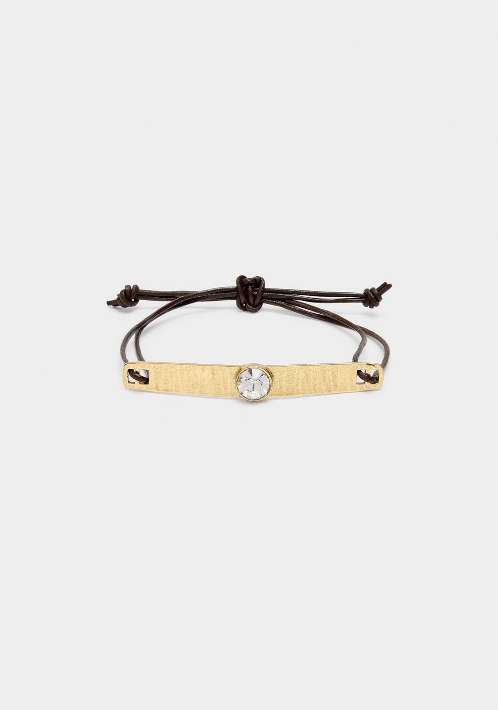 Pulsera de Piel con Placa y Piedra Parfois