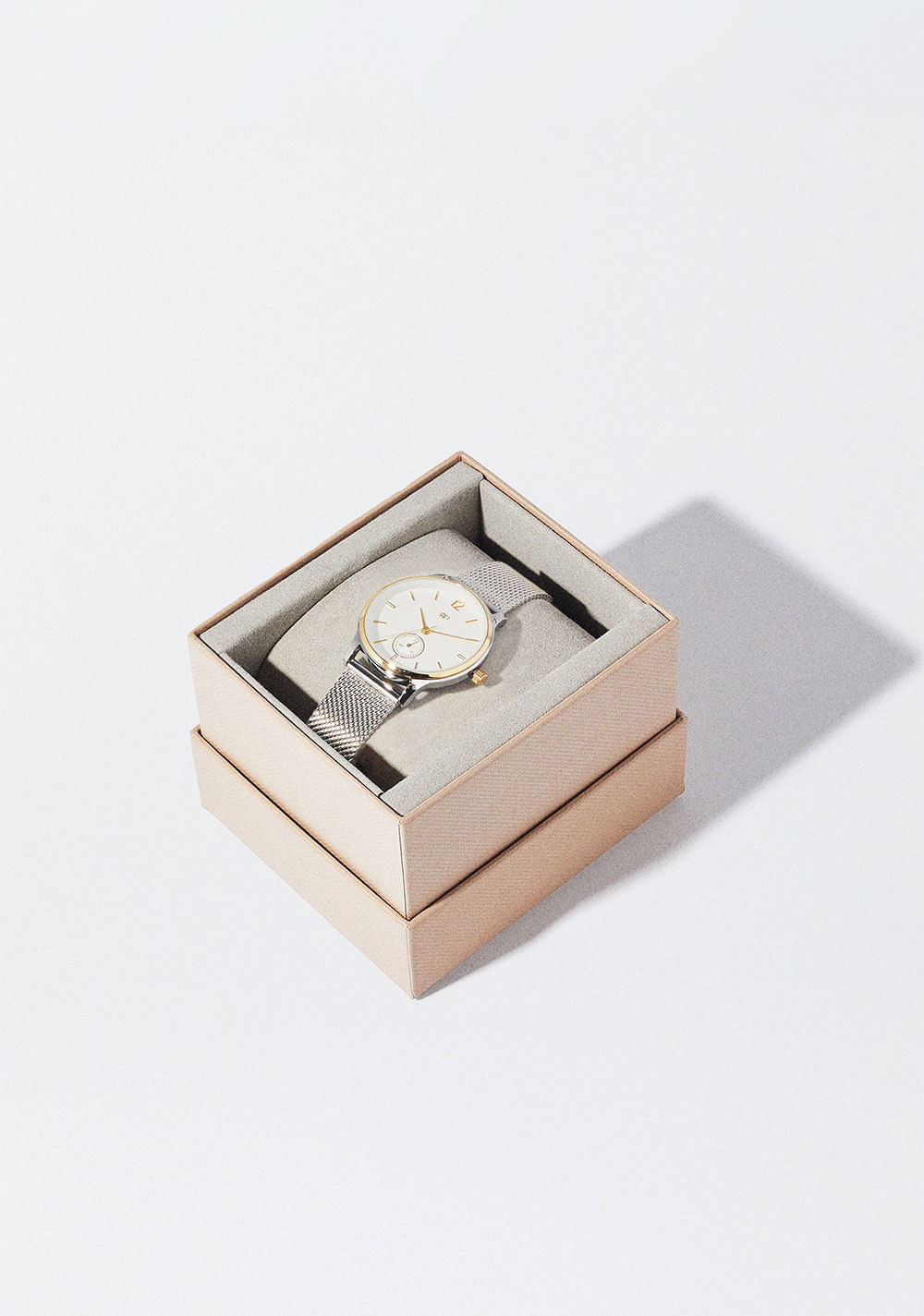 Reloj Acero Correa de Malla Metálica Parfois 4
